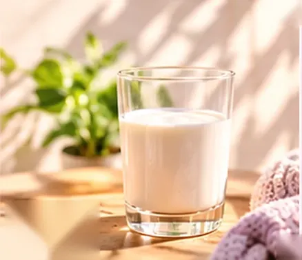 A glass of milk in soft morning light